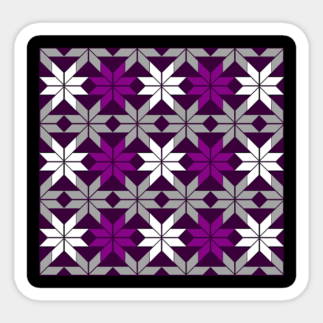 Asexual Pride Origami Starburst Pattern Sticker by VernenInk